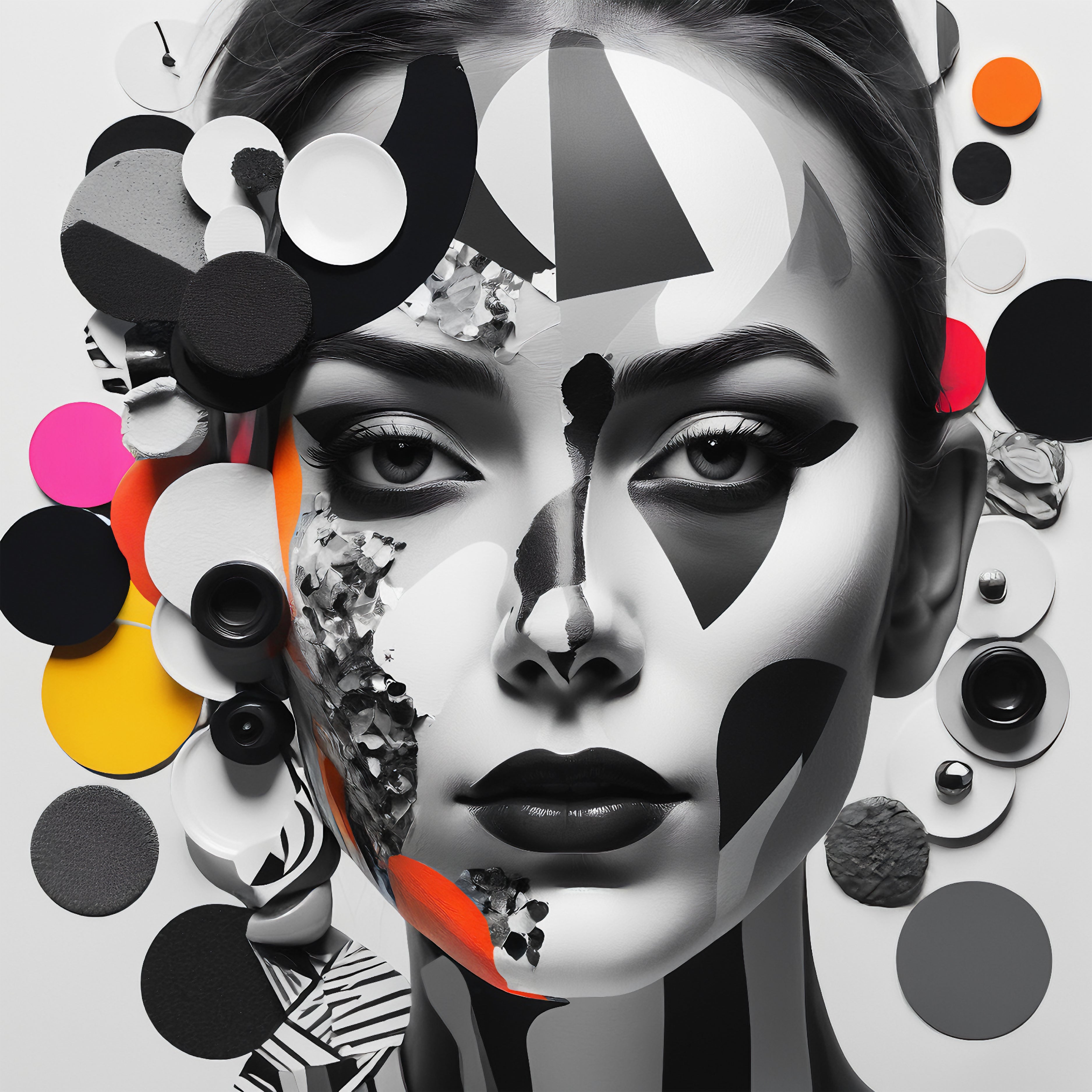 Wall Art Woman with colorful Acrylic Frame