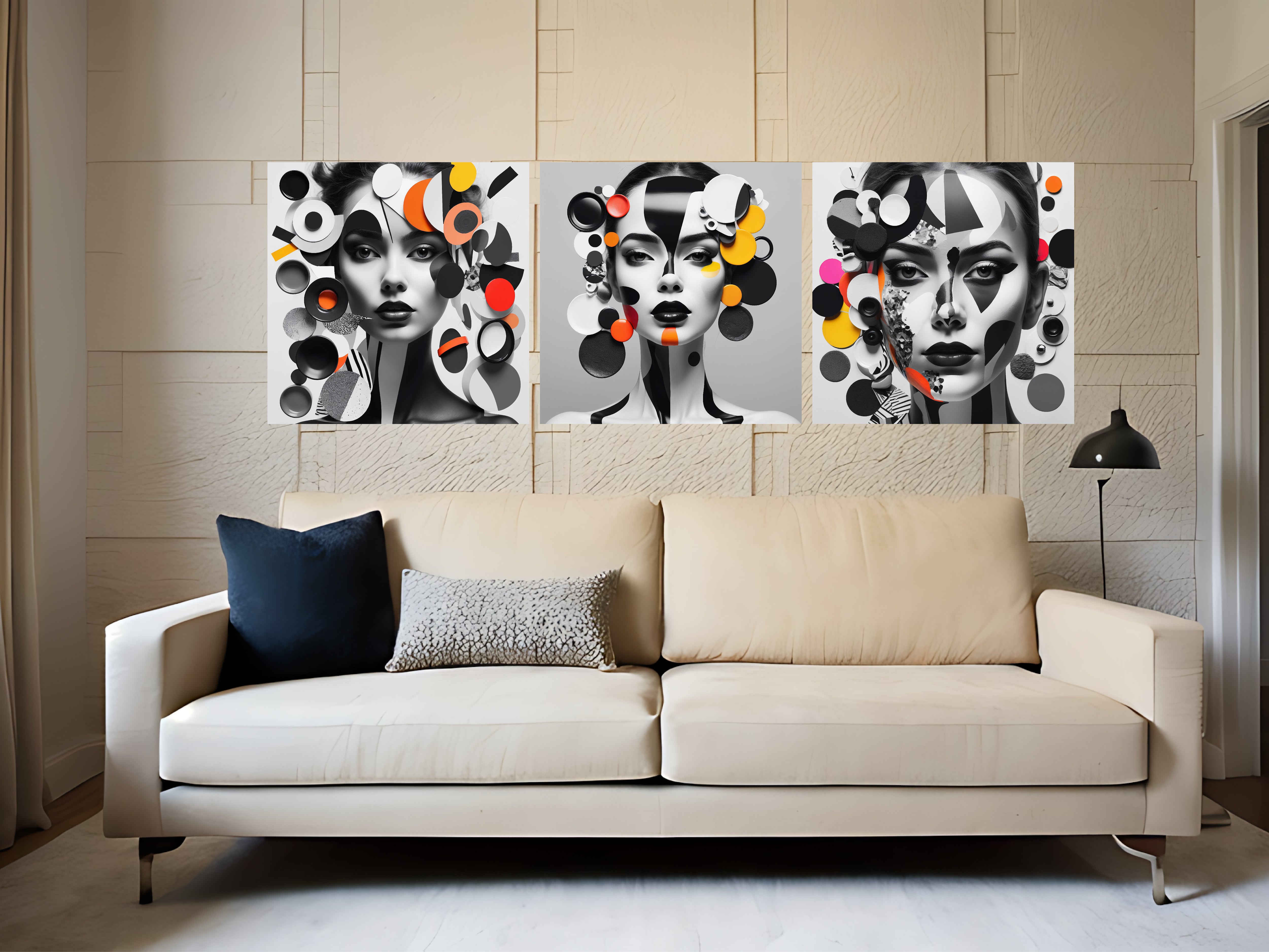 Wall Art Woman with colorful Acrylic Frame