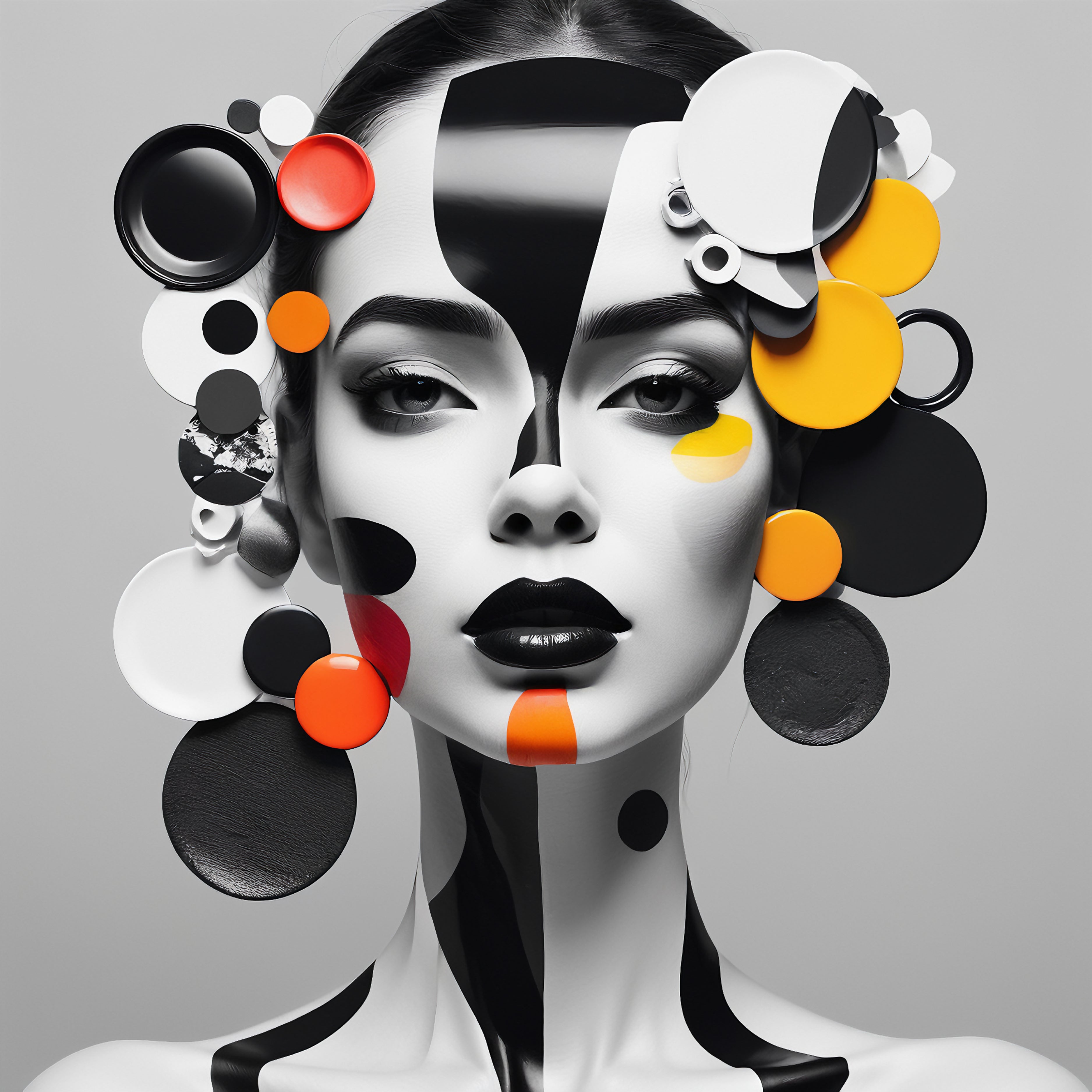 Wall Art Woman with colorful  Acrylic Frame